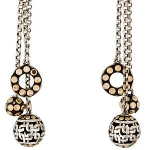 John Hardy Two-Tone 18K Sterling Dot Sphere Dangle Earrings